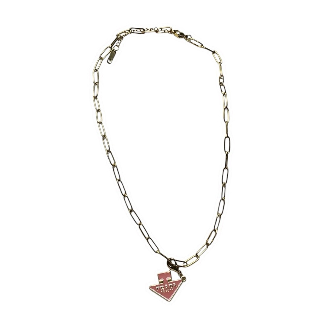 New In Bag Prada Beauty Pink Vip Pendant Necklace 18 Chain 50$